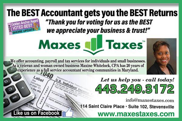 Voted Best Accountant, Best Boss and Best Business Owner