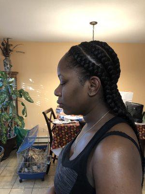 7 cornrows $75. They did a better job then I expected. Took me last minute after my regular stylist canceled.