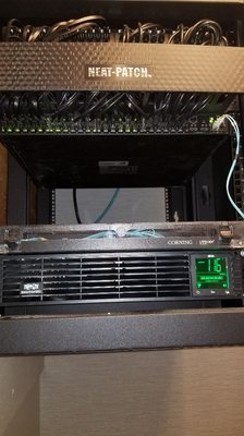 Battery backup in a switch rack.