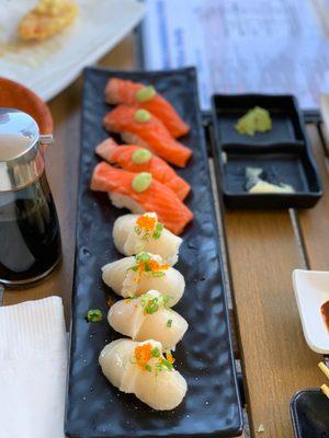 Hokkaido scallop and ocean trout - excellent