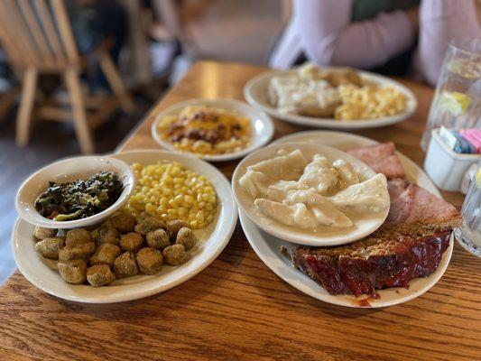 Meatloaf and ham combo