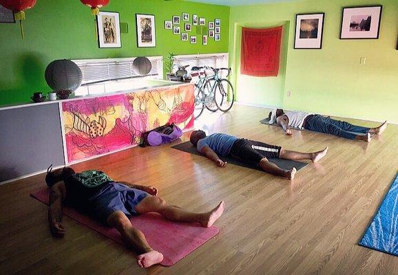 Hatha yoga class