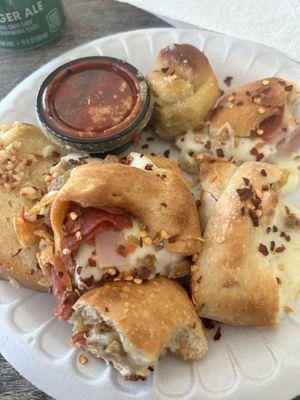 Pizza knots, Stromboli, bread with oil