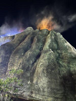 Volcano erupting