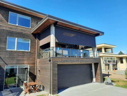 Exterior shades to enclose a covered patio