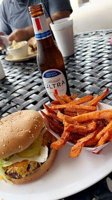 Jr Harbor Burger and sweet potato fries!