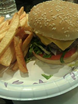 Cheeseburger and fries