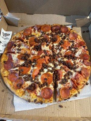 Large Pepperoni and beef