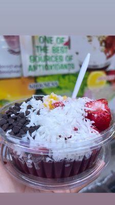 Acai Berry Bowl  - It's the best acai in Manhattan ‍. I got to add any toppings I wanted .