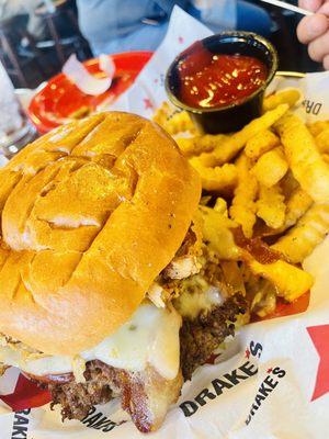 Burger and fries