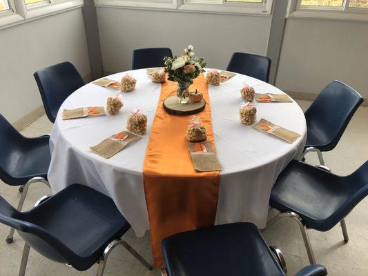 Cute table setting with our caramel popcorn giveaways (Ready to Pop)