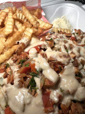 Chicken Shawarma Platter with fries