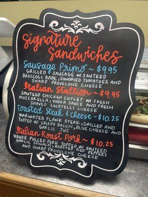 Signature Sandwiches