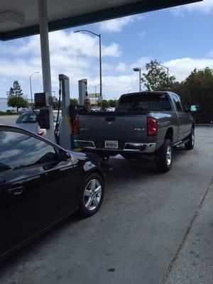 The idiot and his truck