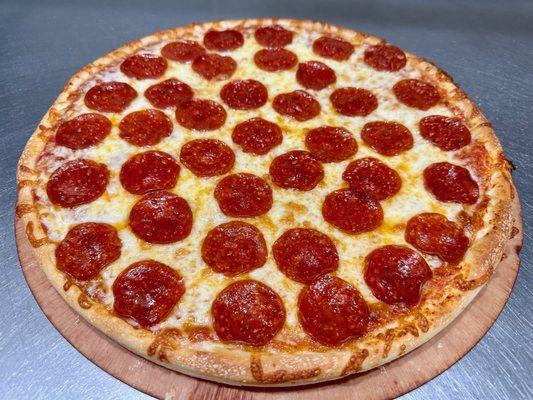 Pepperoni and cheese pizza