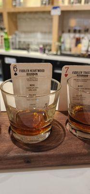 A flight of sample liquors