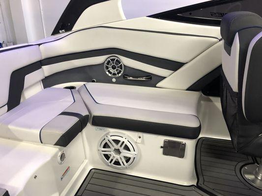 Full JL Audio system with Wetsounds 800/8 1000/5 4 towers and 8 6.75 speakers and 2 subs thanks Gabe