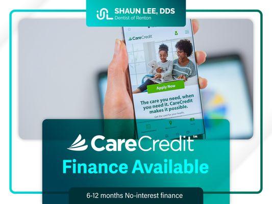 CareCredit Finance Available - 6-12 months No-interest finance | (425) 226-9565