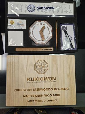 Top Master award from Kukkiwon (World Taekwondo Headquarters).