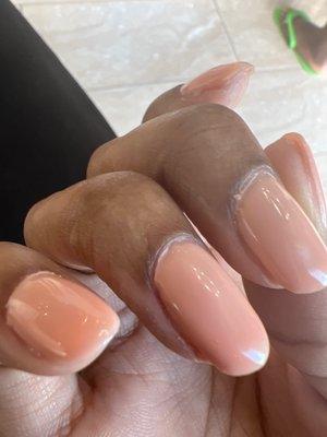 Sloppy around cuticle and cut finger