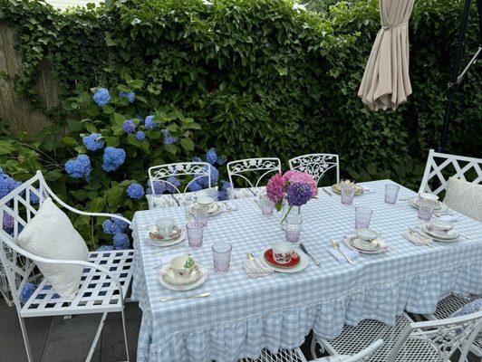 A table in the garden