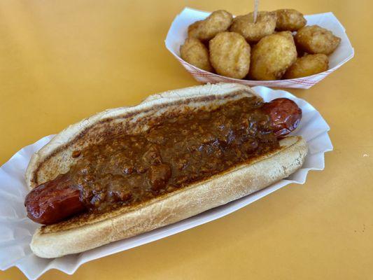 Chili Dog and Corn Nuggets