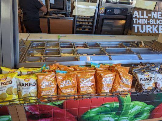 Well stocked chips rack