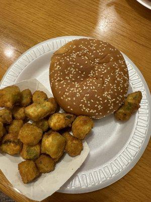 Cheeseburger Combo with Fried Okra