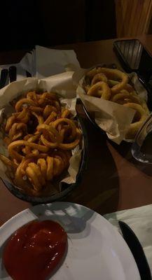 Onion Rings and Curly Fries