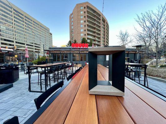 Patio with heaters