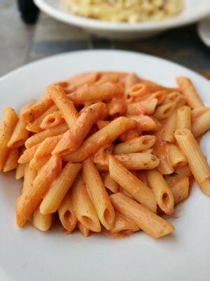 Penne with pink vodka sauce