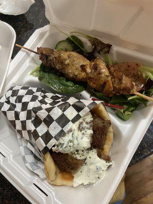 Gyro plate with a chicken Souvlaki