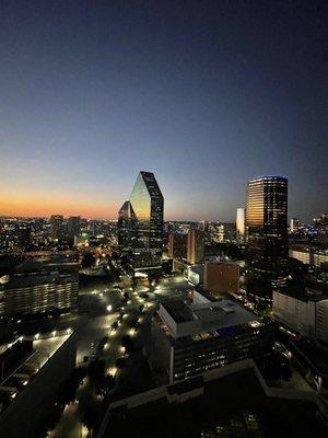 The sunset views and night time lights from my apartment