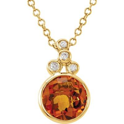 Art deco fan? Citrine and diamond pendant