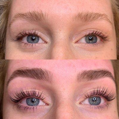 Before and After Lash Lift/Tint + Brow Wax/Tint