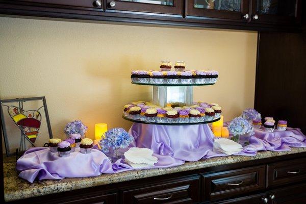 Beautifully designed cupcake station Photo credit: Forget Me Knott Photography http://www.forgetmeknottphotography.com/