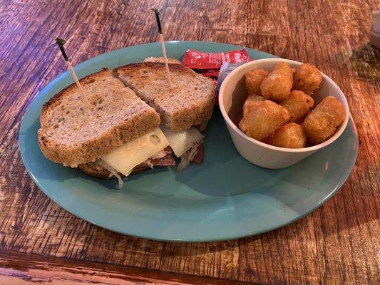 Reuben Sandwich + Tator Tots