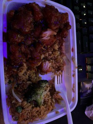 General Tso's Chicken with white meat!