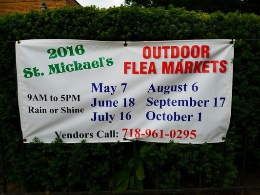 Schedule for upcoming flea markets 2016