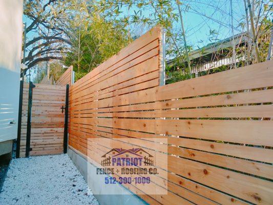 Custom Cedar Horizontal Fence and Gate Austin, TX
Patirot Fence