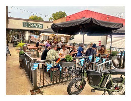 Patio @ Art History Brewing  649 W State St, Geneva, IL .  OctoberFest is Here's! Beer Beer Beer Pretzel . Cheers!