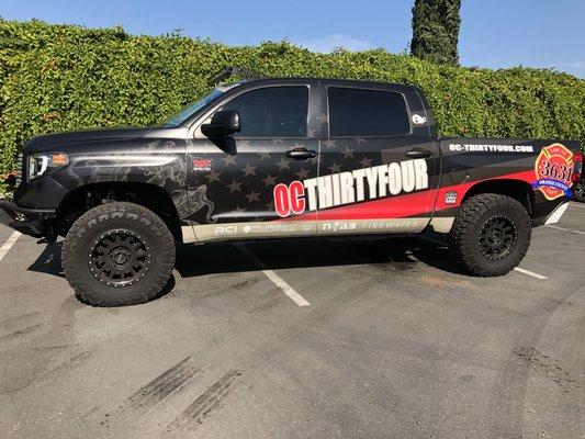 Orange County Fire Department OC Thirty Four truck we printed and wrapped . Love the matte finish