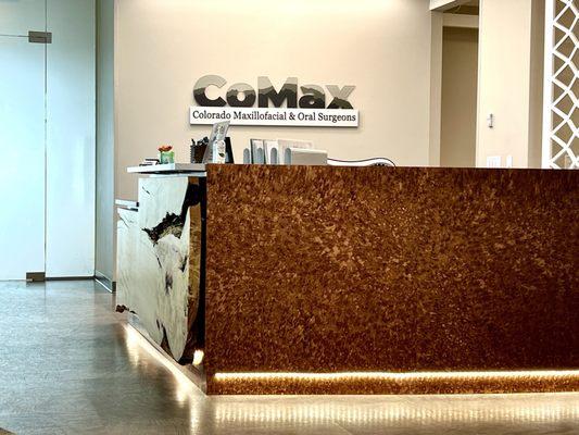 The front reception desk.