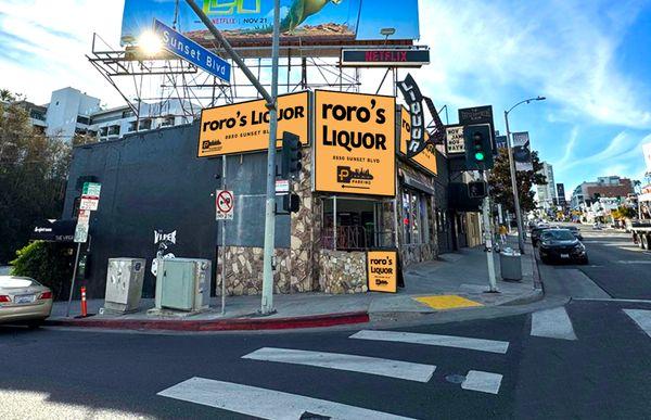 Roro's Liquor & Convenience store @ 8850 Sunset Blvd. West Hollywood. Open 7 Days a week. Late night hours. Easy parking