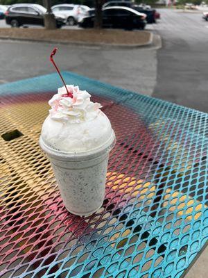 Mint chocolate chip milkshake