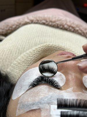 Beautiful View of Full Set of Volume Lashes