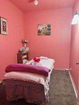 clean cozy massage room