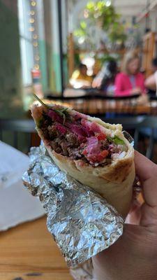 This wrap was absolutely delicious!!! Steak, gyro meat, veggies & fresh herbs yum!