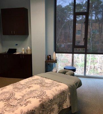 The healing massage room with natural light!