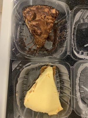 Chocolate peanut butter pie and key lime pie